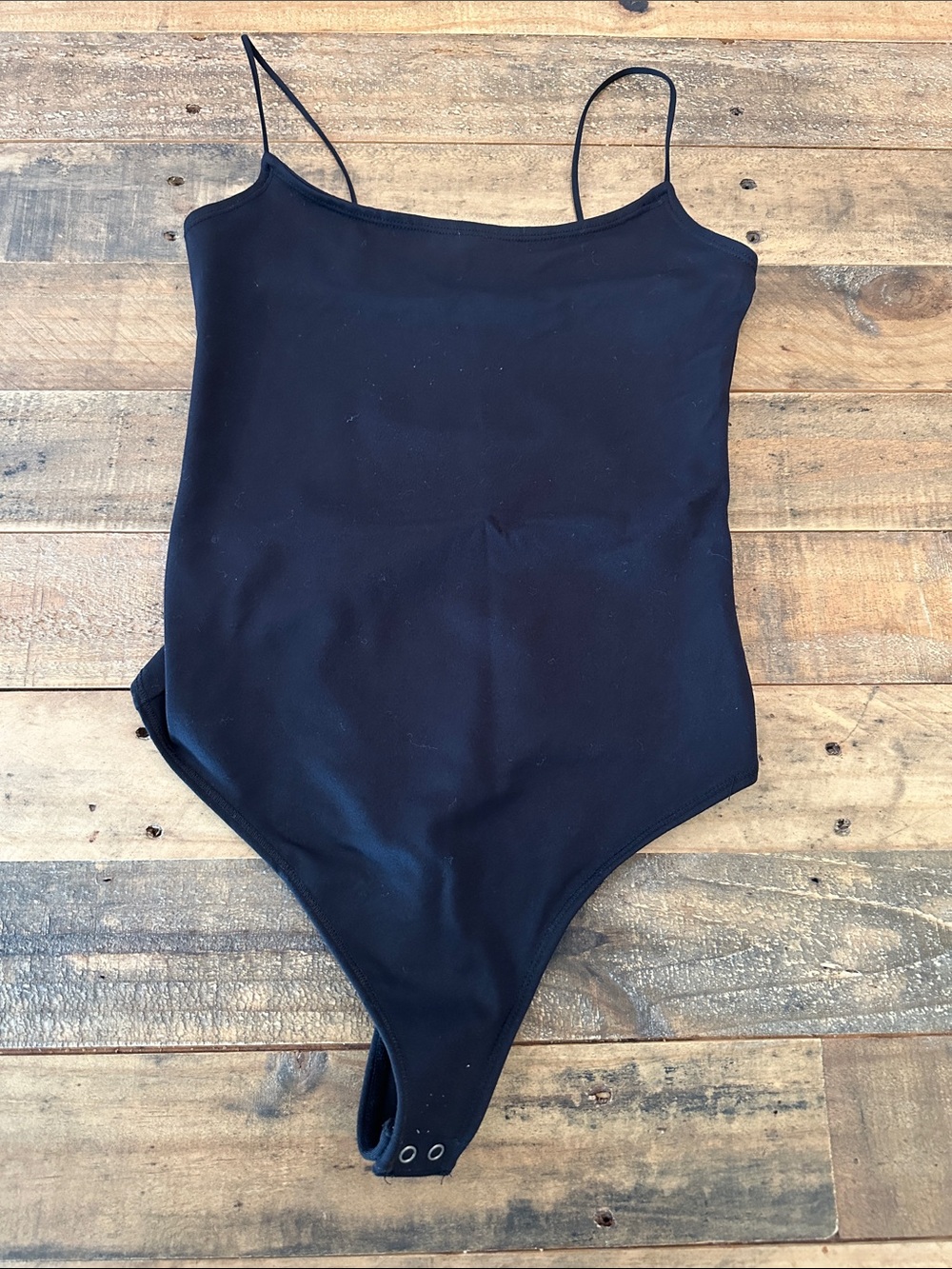 Abercrombie & Fitch Black Spaghetti-Strap Bodysuit